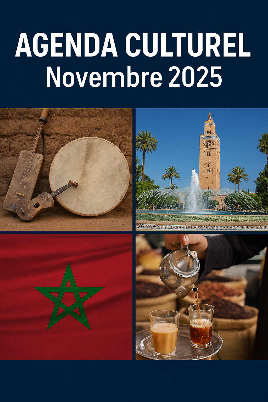 Agenda culturel Maroc – Novembre 2025 : festivals, expositions & rendez-vous